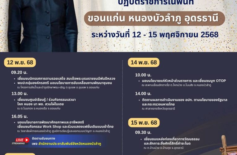 ศศิธรฯมท.4 ปฏิบัติราชการในพื้นที่จังหวัดหนองบัวลำภู เพิ่มและพัฒนาศักยภาพและอาชีพสตรี