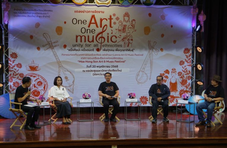 ผู้ว่าราชการจังหวัดแม่ฮ่องสอน เป็นประธานในงานแถลงข่าวการจัดกิจกรรมท่องเที่ยวเทศกาลดนตรีและศิลปะแห่งล้านนา ภายใต้ชื่อ “Lanna Art & Music Festival” และงานเทศกาลดนตรีและศิลปะแห่งแม่ฮ่องสอน “Mae Hong Son Art & Music Festival” เพื่อเป็นการส่งเสริม Soft Power ด้านศิลปะ ดนตรี และอัตลักษณ์ชาติพันธุ์ของภาคเหนือ ให้เป็นเวทีสร้างสรรค์ที่เชื่อมโยงผู้คนทุกกลุ่มชาติพันธุ์ให้ก้าวไปด้วยกันอย่างงดงาม