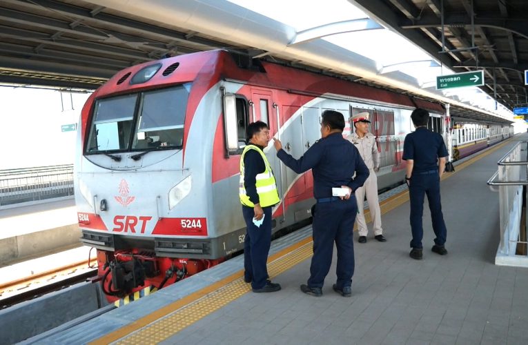 ลพบุรี จนท.การรถไฟสำรวจเส้นทางลอยฟ้าก่อนเดินรถอย่างเป็นทางการ 5 ธ.ค.นี้
