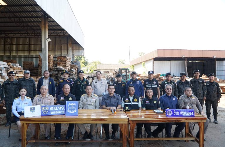 DSI ร่วมกับกรมอุทยานฯและจังหวัดหนองคาย บุกโกดังโรงไม้นายทุนจีน ยึดไม้หวงห้ามลักลอบตัดจากเขตอุทยาน จำนวนมาก มูลค่ากว่า 300 ล้านบาท