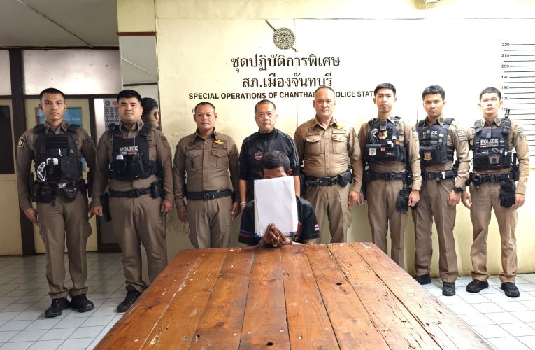 จันทบุรี/จับได้ทันควัน เหตุคนร้ายตระเวณทุบรถพื้นที่เมืองบริเวณลานจันท์