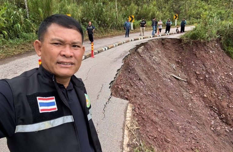 น่านเตือนภัยฝนหนัก! น้ำกัดเซาะทางหลวง 1016–ภูเพียงปิดถนนน้ำท่วม หวั่นดินสไลด์